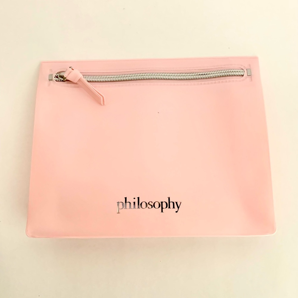 Philosophy Pink Cosmetic Pouch Envelope Clutch